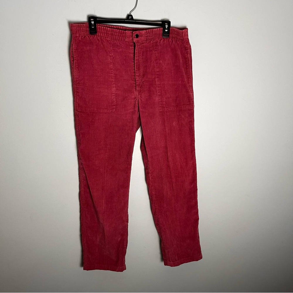 Woolrich Women’s Raspberry Corduroy Pants Zipper Button Front Back Pockets M